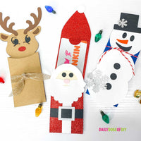 Christmas Gift Card Holders SVG File Santa Snowman and Reindeer