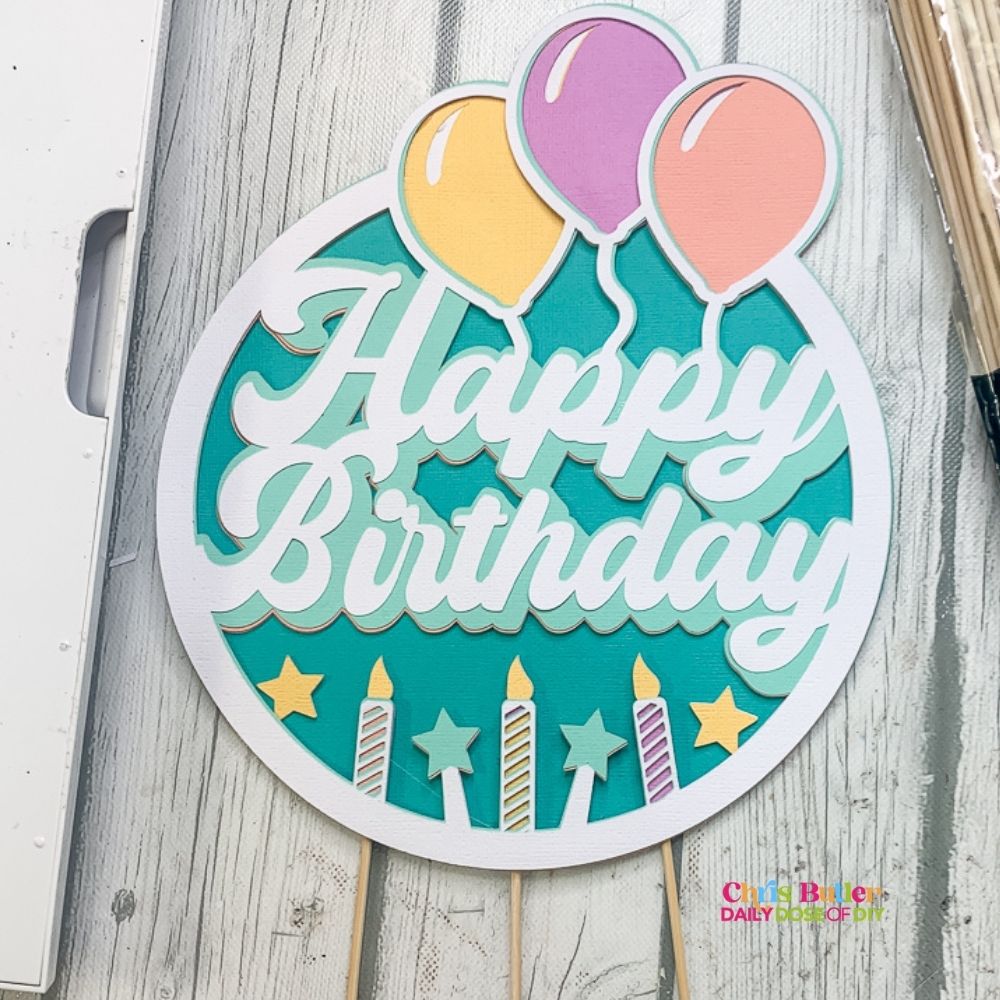 Birthday SVG Bundle: Cake Topper, Card, Gift Card Holder and Party Lan ...