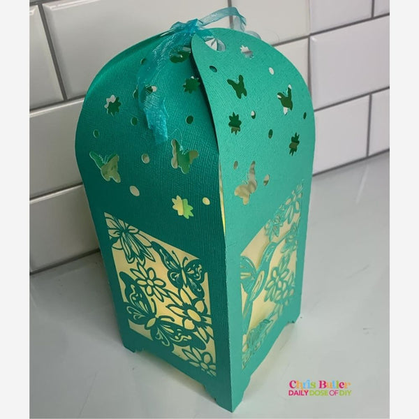 Spring Hummingbird and Butterfly Paper Lantern SVG File for Paper Crafts