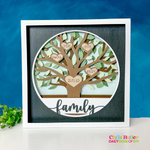 Layered Family Tree SVG for Cricut -Personalize 3-8 Members - DIY Shadow Box Gift