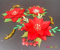 3D Layered Poinsettia Paper Flower SVG Files for Christmas