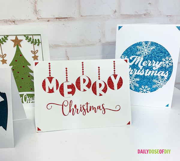 Christmas Card SVG Cut Files Set of Four