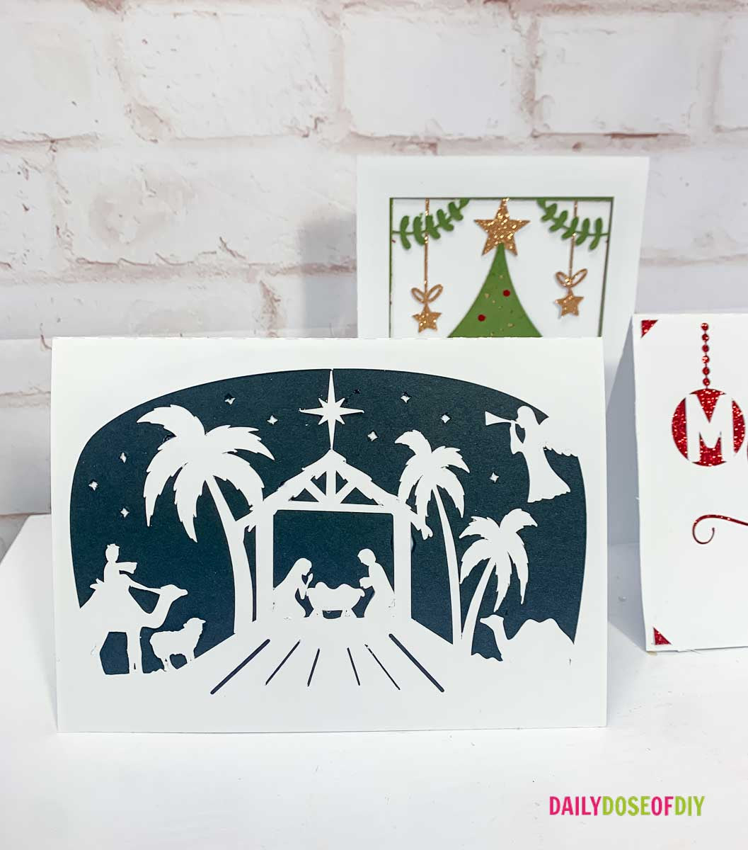 Christmas card svg cut files set of four daily dose of diy