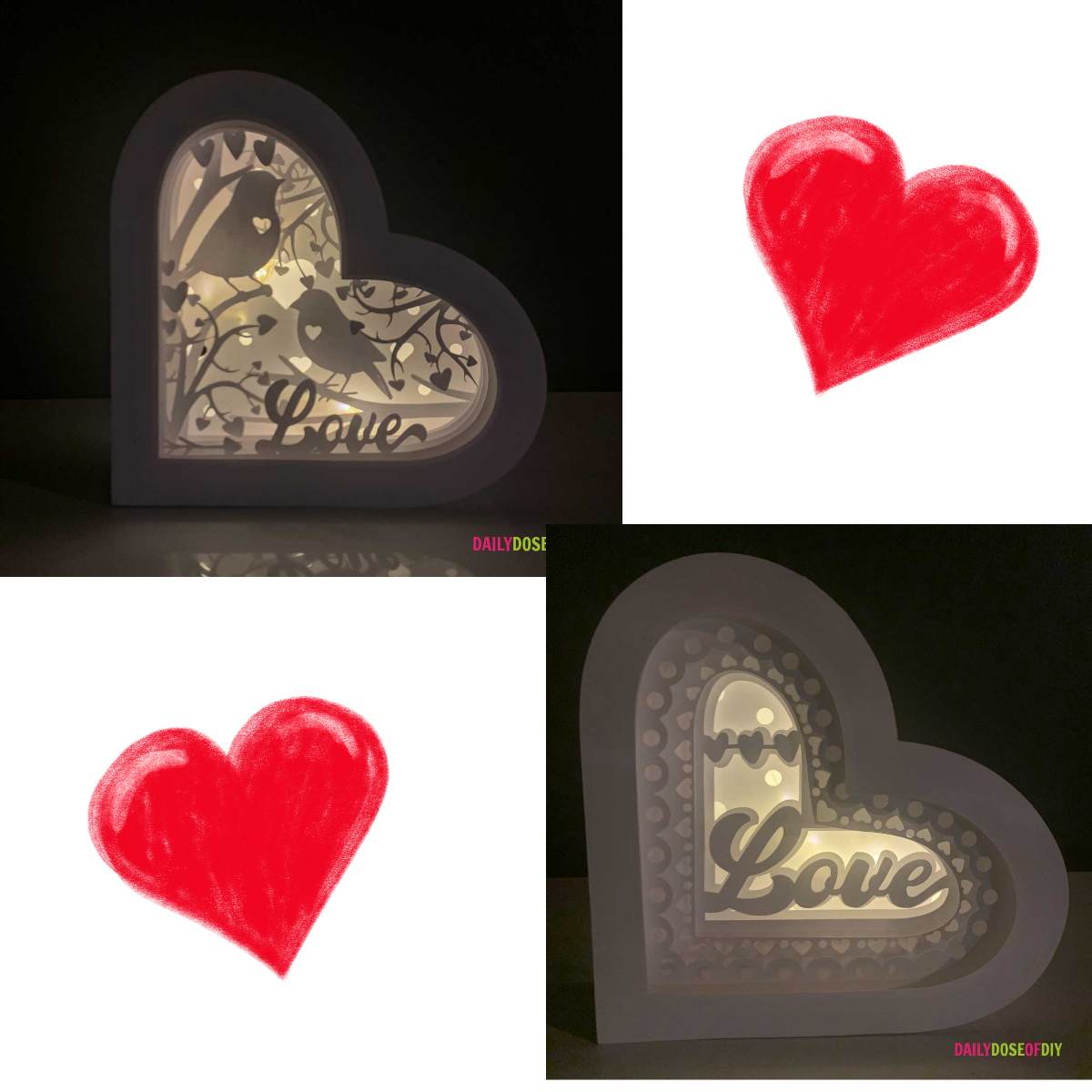 Heart Shape Shadow Box Heart Shaped Light Up Shadow Box SVG File Layered Design Bundle – Daily ...