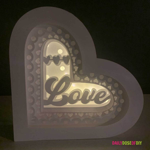 Heart Shape Shadow Box Heart Shaped Light Up Shadow Box SVG File Layered Design Bundle – Daily ...