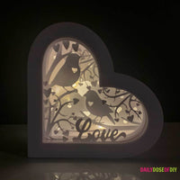 Heart Shaped Shadow Box SVG File Layered Design