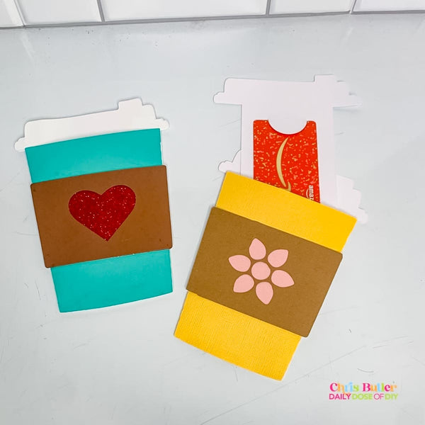 Coffee Cup Gift Card Holder SVG Cut File for Paper Crafts