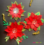 3D Layered Poinsettia Paper Flower SVG Files for Christmas