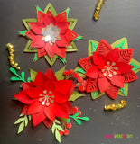 3D Layered Poinsettia Paper Flower SVG Files for Christmas