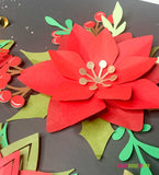 3D Layered Poinsettia Paper Flower SVG Files for Christmas