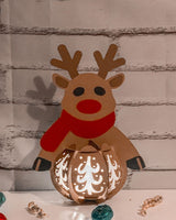 Christmas Paper Craft Lantern SVG Cut File Bundle Santa, Snowman and Reindeer