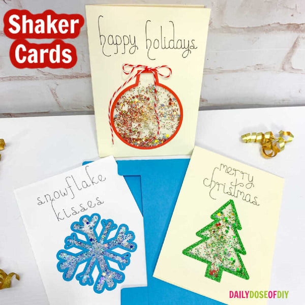 Christmas Shaker Cards SVG File Three Designs Plus Envelope