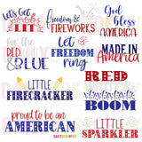 4th of July America SVG Bundle of 12 for Cricut or Silhouette