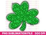 St Patricks Day PNG Sublimation Design, Cow Print Shamrock PNG, Digital Download, Sublimation Design, Sublimation PNG