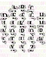 Split Level Alphabet Flourish SVG File