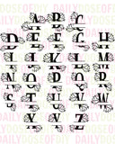 Split Level Alphabet Flourish SVG File