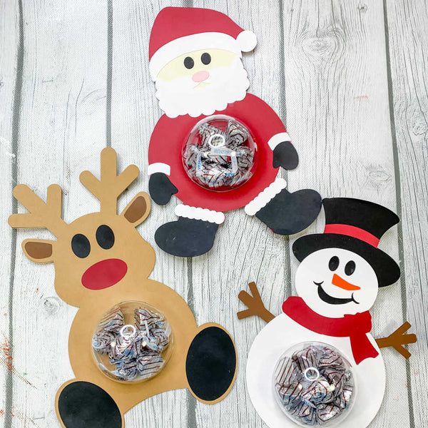 Christmas Candy Holder Set - Santa, Snowman and Reindeer