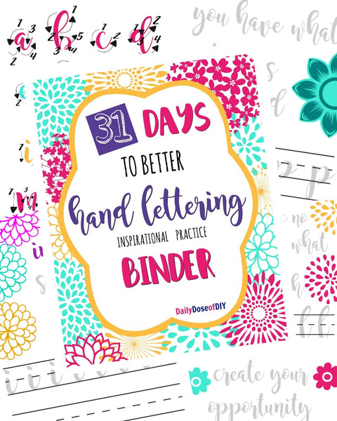 31 Days to Better Hand Lettering Practice Sheets