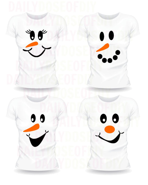 Snowman Faces SVG Set of Four