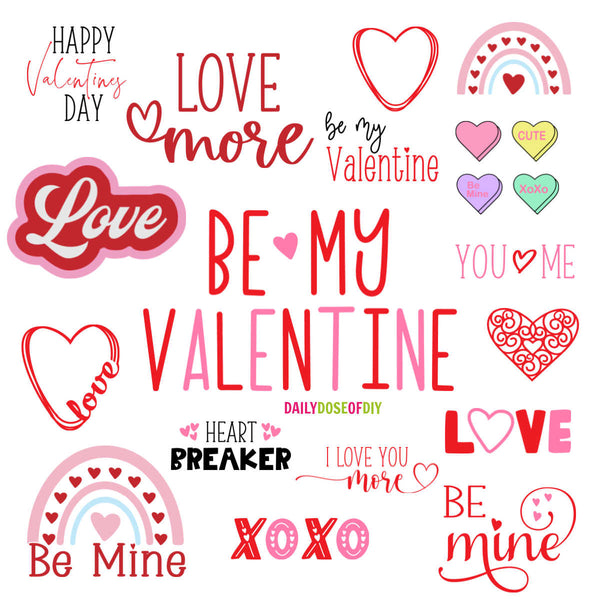 Valentine SVG File Bundle for Cricut and Silhouette